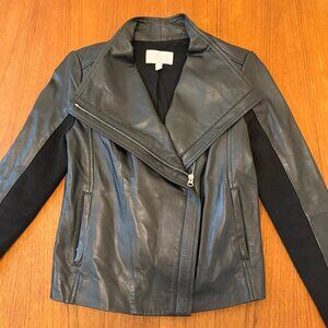 Chelsea28 black leather moto jacket